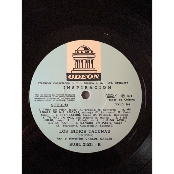 Los Indios Tacunau Inspiracion 1974 LP Odeon SURL 21521 VG+ Uruguay - Picture 7 of 7